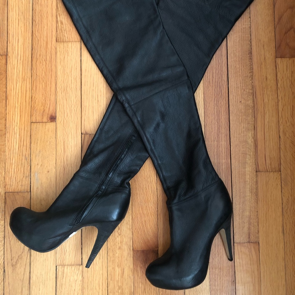 Top Shop faux leather Britany Over the Kne…